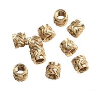 Threaded Brass Inserts 10 Pcs, Heat Set Knurled Nuts for 3D Printing, M2-M6 Screw Inserts for Thermoplastics, PCB Mounting, Plastic Fixing(M3x4x4.5(IdxLxOd))