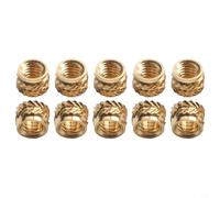 Threaded Brass Inserts for 3D Printing, 10 pcs M2-M6 Heat-Set Spiral Knurled Nuts, Metal Threaded Inserts, High-Pull Strength, Thermoplastic-Compatible Fixing Solution for Engineers and Prototypers