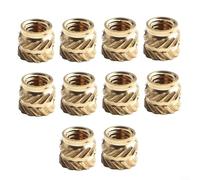 Threaded Brass Inserts for 3D Printing, 10 pcs M2-M6 Heat-Set Spiral Knurled Nuts, Metal Threaded Inserts, High-Pull Strength, Thermoplastic-Compatible Fixing Solution for Engineers and Prototypers