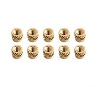 Threaded Brass Inserts for 3D Printing, 10 pcs M2-M6 Heat-Set Spiral Knurled Nuts, Metal Threaded Inserts, High-Pull Strength, Thermoplastic-Compatible Fixing Solution for Engineers and Prototypers