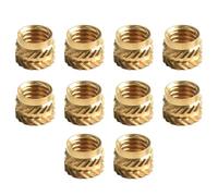 Threaded Brass Inserts for 3D Printing, Heat Set Metal Screw Nuts M2-M6, Knurled Spiral Design for Thermoplastics, PCB Mounting, 10 pcs(M3x4x4.5(IdxLxOd) for)