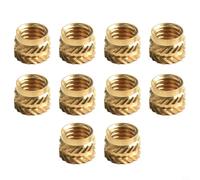 Threaded Brass Inserts for 3D Printing Heat Set Metal Screw Nuts M2-M6 Knurled Spiral Design for Thermoplastics, PCB Mounting & Injection Molding 10 Pcs(M6x6x8(IdxLxOd))