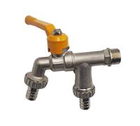 Threaded Connector, 1Pc Garden Hose Faucet Adapter 1/2'' IBC Water Tank Connector 2-Way 1-Way Irrigation Brass Tap Joint(I 1pcs)