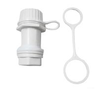 Threaded Drain Assembly Replacement for Igloo Coolers 50-165 QT - Leak-Proof PP Cooler Drain with Tethered Cap and Rubber Gasket, White(1 Set)