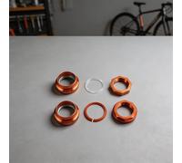 Threaded External Bicycle Headset With Double Sealed Bearings For Brompton A C P Line Folding Bike 28.6mm Upper 30mm Lower Aluminum Alloy 34mm Black(Orange)