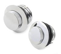 Threaded Flush Vented Gas Cap Pair for 1992-2017 2000-2017 Road KINGs 1994-On Aluminum Fuel TANKs Cover Left Right Black Silver(Silver)
