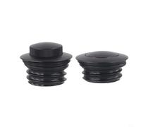 Threaded Flush Vented Gas Cap Pair for 1992-2017 2000-2017 Road KINGs 1994-On Aluminum Fuel TANKs Cover Left Right Black Silver(Black)