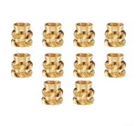 Threaded Insert Brass M2-M6 for 3D Printing - Heat-resistant Press-in Nuts with Knurled Thread for Plastic & DIY Projects - Set of 10 Gold (M2.5 x 3 x 3.5 (IdxLxOd))