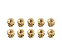 Threaded Insert Brass M2-M6 for 3D Printing - Heat-resistant Press-in Nuts with Knurled Thread for Plastic & DIY Projects - Set of 10 Gold (M2 x 3 x 3.5 (IdxLxOd))
