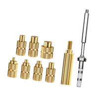 Threaded Insert Installation Tool Set with Brass Press Heads and Knurled Adapter, Heat Set Insert Tool for Polymer Shells, Brackets and 3D Printing Repair Tasks