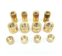 Threaded Insert Knurled Nuts 10/25pcs M1.6 M2 M3 M4 M5 Solid Brass 3D Printer Hot Melt Thread Injection Molding(3mm Long,25pcs M4(OD 6.3mm))