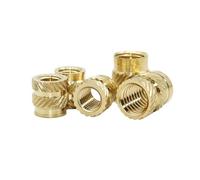 Threaded Insert Knurled Nuts M1 M1.4 M1.6 M1.7 M2 M2.5 M3 M4 M5 M6 M8 Brass Heat Molding Double Twill Injection(Length 10mm,M3 (OD 4.5mm)50pcs)