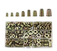 Threaded Insert Nuts, 222 Pcs Zinc Alloy D Nuts,Hexagon Socket Screws Into,Assortment Kit For Wood Furniture,Plastic, Metal(M4/M5/M6/M8/M10)