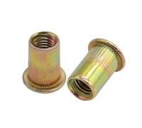 Threaded Insert Nutserts, Flat Head Rivet Nuts M3-M12 Carbon Steel Zinc Plated Pack Of 50 pcs For Riveter Nut Gun(20pcs,M12)