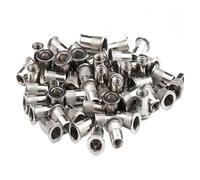 Threaded Insert Nutserts, Stainless Steel Flat Head Threaded Rivet Nuts Insert Multiple Sizes(50PCS,M4)
