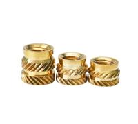 Threaded Inserts, 100pcs M1.4 .6 .7 Brass Insert Nut Hot Melt Knurled Thread Embedment Heat Inserts Copper Embed Holes
