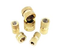 Threaded Inserts, 25/50pc M1.6 M2 .5 M3 M4 M5 M6 M8 M10 Solid Brass 3D Printer Hot Melt Knurl Injection Molding Embedded Insert Nut