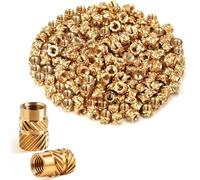 Threaded Inserts, 60 PCS Thread Insert M6 Brass Heat Set Insert for for Plastic, M6 Female Thread Metric Knurled Nuts, Heat Set/Brass Metric, for Plastic and 3D Printing Component
