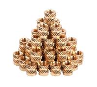 Threaded Inserts Hot Melt Thread Knurled Brass Insert Nut 100-10 Pcs M1/M1.2/M1.4/M2/M2.5/M3/M4/M5/M6/M8 10 Sizes Copper Female Threaded Inserts Thread Knurled Brass Nuts(L6mm,M2.5(OD 3.5mm)50pcs)