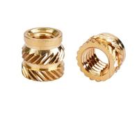 Threaded Inserts M2 M2.5 M3 M4 M5 M6 Brass Hot Melt Nut Insert Knurled Nut Thread Heat Molding SL-type Double Twill Injection Embedment Nut Injection(Length 10mm 10pcs,M6(OD 9mm))