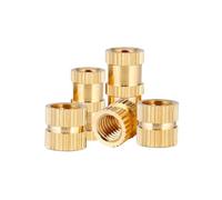 Threaded Inserts, M6 Vertical Double Twill Brass Insert Nut Hot Melt Knurled Thread Heat Injection Embedment Insertion Copper