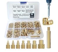 Threaded Inserts with M2-M8 Heat Set Insert Tools,Brass Metric Knurled Nuts for 3D Printing Components and Plastic Parts (380Pcs-kit)