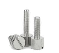 Threaded Knurled stainless steel screw, 5pcs M3 M4 M5 M6 Stainless Steel 304 A2 Knurl Flat Slotted Head Hand Tighten Thumb Screw Curtain Wall Glass Thumb Bolt Adjust Tool(M5x8mm 5pcs)