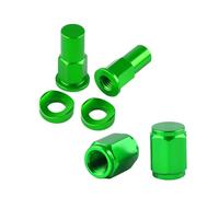 Threaded Motorcycle Tire Nut and Washer Replacement, Green | Circular Washer Configuration, Threaded Six-Sided Nut Components, Direct Fastening to Corresponding Tire Hardware