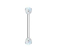 Threaded Nose Studs Titanium, 1pcs 16GBody Piercing Jewellery Studs with White Colorful Opal, Silver, 1.2x10mmx4mm