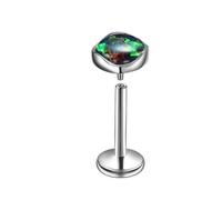Threaded Nose Studs Titanium, 1pcs 16GTragus Cartilage Nose Piercing Jewellery Studs with Opal Dark Green, Silver Dark Green-4mm