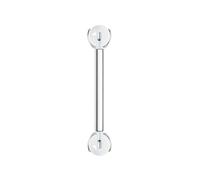 Threaded Nose Studs Titanium, 1pcs 16GTragus Cartilage Nose Studs with White Agate, Silver, 1.2x10mmx4mm