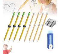 Threaded Pencils for Adhd, That Moves Adhd Pencil Threaded, Threadeds Fidget Pencil Adhds Tools for Kids, Pencils with Nut with Nut for Anxiety, Silent Sensory Tool Stress Relief for School(8PCS)
