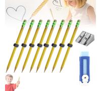 Threaded Pencils for Adhd, That Moves Adhd Pencil Threaded, Threadeds Fidget Pencil Adhds Tools for Kids, Pencils with Nut with Nut for Anxiety, Silent Sensory Tool Stress Relief for School(8PCS-A)
