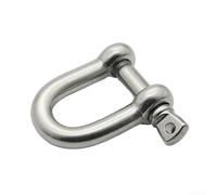 Threaded Pin Stainless Steel Rigging Shackle Bow Dee D Link for Secure Lifting and Towing, Suitable for Marine and Industrial Use with Ropes and Chains, Available from 5mm to 10mm (M10 (D type))
