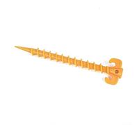 Threaded Plastic Ground Spike for Outdoor Canopy, Tent & Robotic Lawnmower Cable Anchoring - 20 cm Yellow Weather-Resistant Stake, 50-Pack, Anvil Head Design for(threaded 20cm)