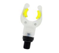 Threaded Rod Holder Head for Night Fishing Setups, Glow V Shaped Rest Fork with Soft Rod Pads for Shore Anglers Glow Holder Fork Head Shore Setup Low Light Angler Threaded Rest Mount Carp Surf