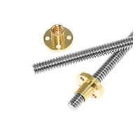Threaded Rod Lead Screw,1pcs T8 Trapezoidal Spindle Screw with Copper Nut, Diameter 8mm Length 400mm -1000mm T-Type Lead Screw for 3D Printers Parts(Pitch 1mm Lead 1mm,600mm)
