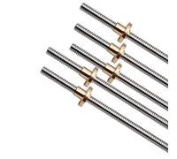 Threaded Rod Lead Screw,1pcs T8 Trapezoidal Spindle Screw with Copper Nut, OD 8mm Lead 8mm Length 100mm -500mm T-Type Lead Screw for 3D Printers Parts(250mm)