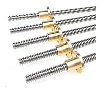 Threaded Rod Lead Screw,T10 Trapezoidal Lead Screw Stainless Steel + Copper Nut, Length 100-1000MM T-Type Screw for 3D Printer Stepper Motor Accessories, 1pcs(100mm)