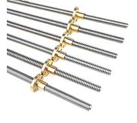 Threaded Rod Lead Screw,T8 Lead Screw Stainless Steel + Copper Nut, Length 1000mm Lead 2 4 8 10 12 14mm T-Type Screw for 3D Printer Stepper Motor Accessories, 1pcs(Lead 14mm)