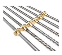 Threaded Rod Lead Screw,T8 Trapezoidal Lead Screw Stainless Steel + Copper Nut, Length 100-1200MM Lead 12mm T-Type Screw for 3D Printer Stepper Motor Accessories, 1pcs(500mm with Nut)