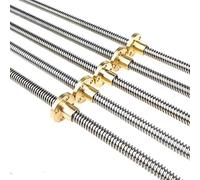 Threaded Rod Lead Screw,T8 Trapezoidal Lead Screw Stainless Steel + Copper Nut, Length 100-1200MM Lead 10mm T-Type Screw for 3D Printer Stepper Motor Accessories, 1pcs(550mm with Nut)