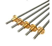 Threaded Rod Lead Screws, 3D Printer T6 304 Trapezoidal Lead Screw Copper Nut 2pcs 100-600mm Pitch1/2mm Lead1-12mm(Pitch 1mm Lead 4mm,100mm)