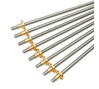 Threaded Rod Lead Screws, 3D Printer T8 Trapezoidal Screw Stainless Steel Copper Nut 2mm Pitch 4mm Lead 80-500mm(125mm)