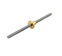 Threaded Rod Lead Screws, T8 Trapezoidal Lead Screw 8mm Pitch 1-4mm Lead 1-14mm Brass Nut Length 100-1000mm(Lead 1mm pitch 1mm,300mm)