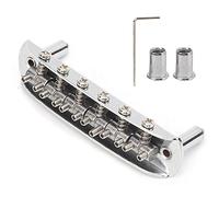Threaded Saddle Guitar Bridge, 6 String Guitar Bridge with 11mm String Spacing, Zinc Alloy Replacement Accessories for Acoustic Electric Guitars, Adjustable Saddle for Enhanced Ton