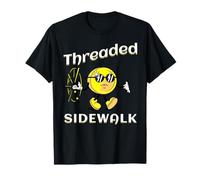 Threaded Sidewalk Vibe Funny Urban Strolling Cartoon T-Shirt