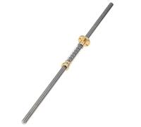 Threaded Spindle with Brass Nut， Trapezoidal thread screw nut,3D Printer T8 Lead Screw THSL-500-8D Trapezoidal Lead Screw(Pitch 2mm Lead 2mm,200mm)