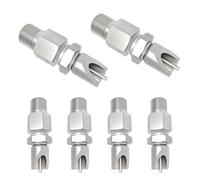 Threaded Stainless Steel Rabbit Nipples Rodent Nipples Waterer Automatic Rabbit Nipple Waterer Rabbit Watering System Animal Supplies Breeding Supplies (Grey, 6)