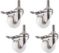 Threaded Stem Caster Wheels, 360° Swivel Replacement Wheels for Shopping Carts and Trolleys, Durable Casters for Furniture